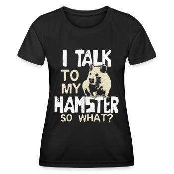 Hamster hamster owner animal - Women's Functional T-Shirt - black - Front - AI Model Female 172 light (172cm)