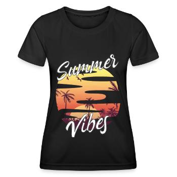 Summer Vibes Summer Summertime Vacation Retro - Women's Functional T-Shirt - black - Front - AI Model Female 172 light (172cm)