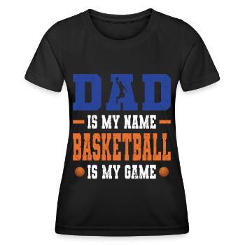 Basketball Vater Sportler Basketballspieler Baller - Frauen Funktions-T-Shirt - Schwarz - Vorne - AI Model Female 172 light (172cm)
