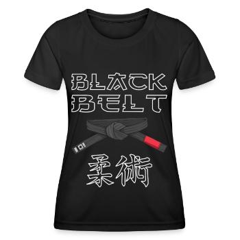 Japanese Jujutsu Black Belt MMA & Jiu Jitsu - Women's Functional T-Shirt - black - Front - AI Model Female 172 light (172cm)