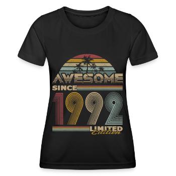 30ème anniversaire Génial depuis 1992 Édition Limitée - T-shirt sport Femme - noir - Devant - AI Model Female 172 light (172cm)