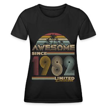 40ème anniversaire Génial depuis 1982 Édition Limitée - T-shirt sport Femme - noir - Devant - AI Model Female 172 light (172cm)