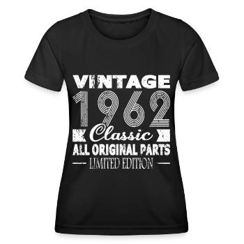 60ème anniversaire Vintage 1962 Classique 1962 - T-shirt sport Femme - noir - Devant - AI Model Female 172 light (172cm)