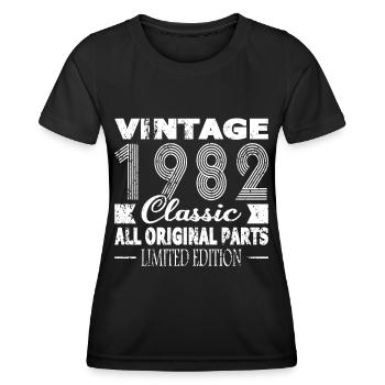 40ème anniversaire Vintage 1982 Classic 1982 - T-shirt sport Femme - noir - Devant - AI Model Female 172 light (172cm)