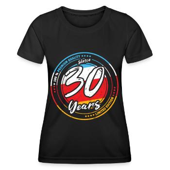 30e anniversaire depuis 30 ans Édition limitée - T-shirt sport Femme - noir - Devant - AI Model Female 172 light (172cm)
