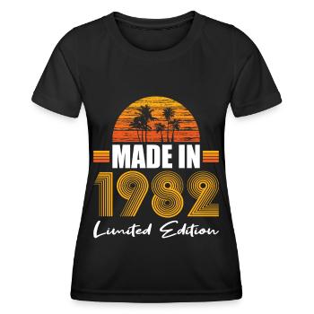 40e anniversaire Fabriqué en 1982 Édition limitée - T-shirt sport Femme - noir - Devant - AI Model Female 172 light (172cm)