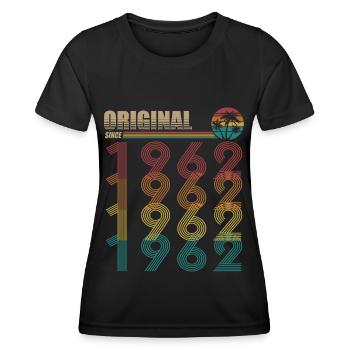 60e anniversaire né en 1962 Original depuis 1962 - T-shirt sport Femme - noir - Devant - AI Model Female 172 light (172cm)