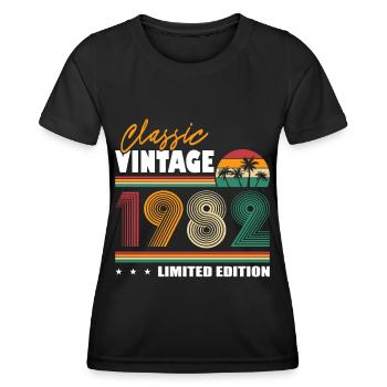 40. Geburtstag Jahrgang 1982 Classic Vintage 1982 - Frauen Funktions-T-Shirt - Schwarz - Vorne - AI Model Female 172 light (172cm)