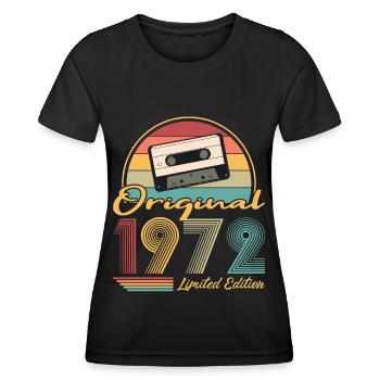 50e anniversaire né en 1972 Original 1972 - T-shirt sport Femme - noir - Devant - AI Model Female 172 light (172cm)