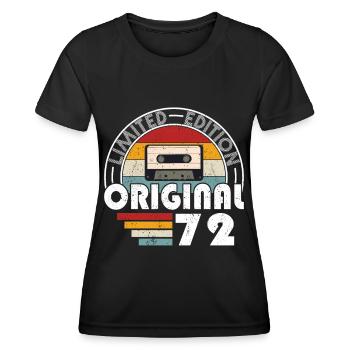 50e anniversaire né en 1972 Original 1972 - T-shirt sport Femme - noir - Devant - AI Model Female 172 light (172cm)