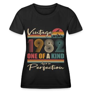 40ème anniversaire millésime 1982 Millésime 1982 - T-shirt sport Femme - noir - Devant - AI Model Female 172 light (172cm)