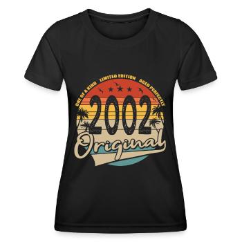 20th birthday vintage 2002 Original 2002 - Women's Functional T-Shirt - black - Front - AI Model Female 172 light (172cm)