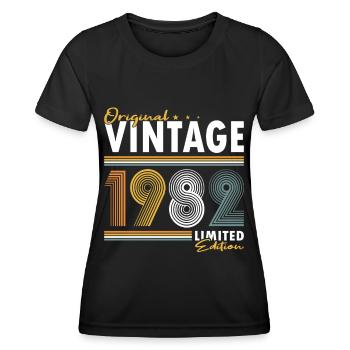 40. Geburtstag Jahrgang 1982 Original Vintage 1982 - Frauen Funktions-T-Shirt - Schwarz - Vorne - AI Model Female 172 light (172cm)