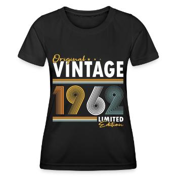 60ème anniversaire millésime 1962 Original Vintage 1962 - T-shirt sport Femme - noir - Devant - AI Model Female 172 light (172cm)