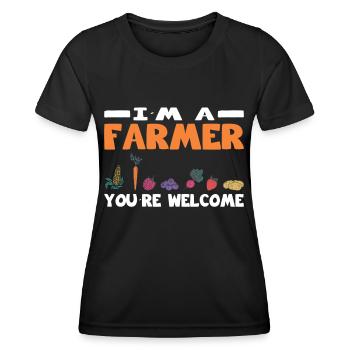 Farmer You're Welcome Farmer Agriculture - Women's Functional T-Shirt - black - Front - AI Model Female 172 light (172cm)