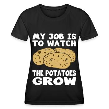 Bauer Watch The Potatoes Grow Farmer - Women's Functional T-Shirt - black - Front - AI Model Female 172 light (172cm)