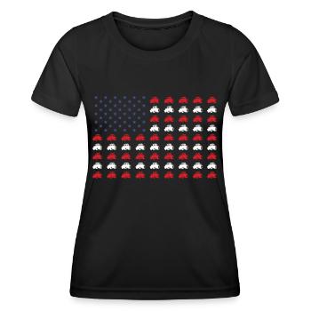 Farmer USA Flag Tractor Farmer Agriculture - Women's Functional T-Shirt - black - Front - AI Model Female 172 light (172cm)
