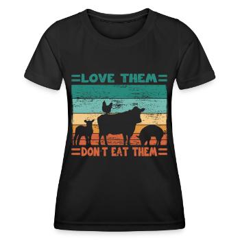 Farmer Love Them Don't Eat Them Farmer - Women's Functional T-Shirt - black - Front - AI Model Female 172 light (172cm)