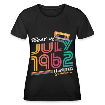 60. Geburtstag Jahrgang Juli 1962 Best of 1962 - Frauen Funktions-T-Shirt - Schwarz - Vorne - AI Model Female 172 light (172cm)