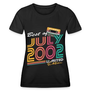 20ème anniversaire millésime Juillet 2002 Best of 2002 - T-shirt sport Femme - noir - Devant - AI Model Female 172 light (172cm)