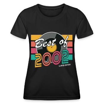 20ème anniversaire millésime 2002 Best of 2002 - T-shirt sport Femme - noir - Devant - AI Model Female 172 light (172cm)