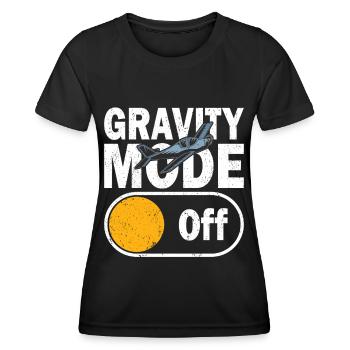 Pilot Gravity Mode Off Flugzeug Luftfahrt Flieger - Frauen Funktions-T-Shirt - Schwarz - Vorne - AI Model Female 172 light (172cm)