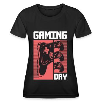 Gaming Day Nerd Player Gamer Video Game - Women's Functional T-Shirt - black - Front - AI Model Female 172 light (172cm)