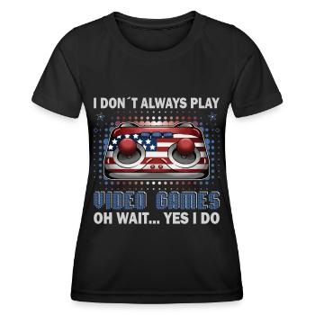 Jeux Je ne joue pas toujours jeux vidéo Gamer - T-shirt sport Femme - noir - Devant - AI Model Female 172 light (172cm)