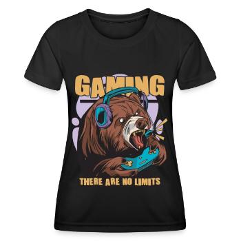 Gaming There Are No Limits Nerd Gamer Video Game - Women's Functional T-Shirt - black - Front - AI Model Female 172 light (172cm)