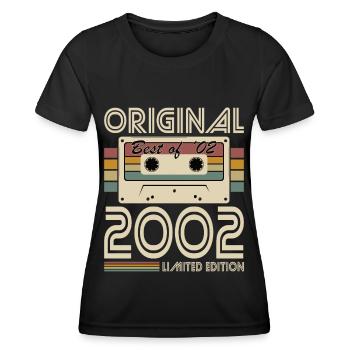 20ème anniversaire millésime 2002 Original Best of 2002 - T-shirt sport Femme - noir - Devant - AI Model Female 172 light (172cm)