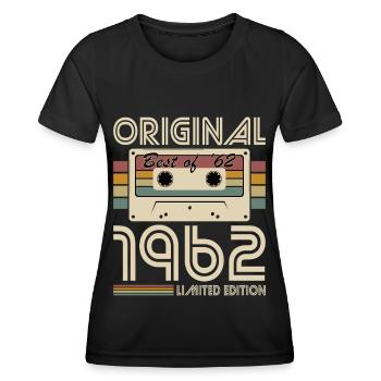 60. Geburtstag Jahrgang 1962 Original Best of 1962 - Frauen Funktions-T-Shirt - Schwarz - Vorne - AI Model Female 172 light (172cm)