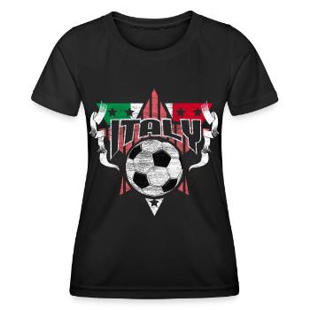 Idée cadeau de l’équipe nationale de football d’Italie - T-shirt sport Femme - noir - Devant - AI Model Female 172 light (172cm)