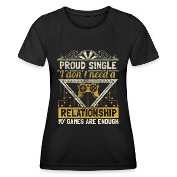 Idée cadeau Single Pride Saying - T-shirt sport Femme - noir - Devant - AI Model Female 172 light (172cm)