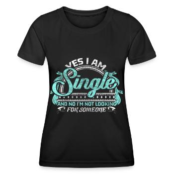 Single Beziehung Geschenkidee - Frauen Funktions-T-Shirt - Schwarz - Vorne - AI Model Female 172 light (172cm)