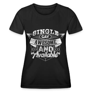 Gay Single LGBT Relationship Gift Idea - Women's Functional T-Shirt - black - Front - AI Model Female 172 light (172cm)