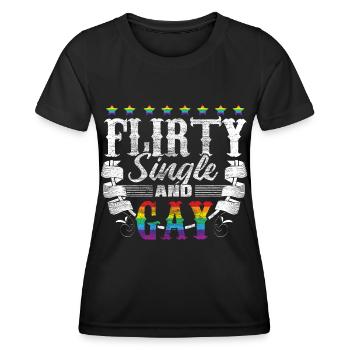Gay Single LGBT+ Love Gift Idea - Women's Functional T-Shirt - black - Front - AI Model Female 172 light (172cm)