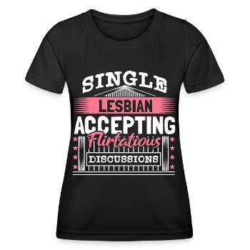Lesbisch Single LGBT+ Queer - Frauen Funktions-T-Shirt - Schwarz - Vorne - AI Model Female 172 light (172cm)