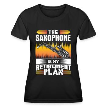 Saxophon Blasinstrument Musical Geschenk - Frauen Funktions-T-Shirt - Schwarz - Vorne - AI Model Female 172 light (172cm)