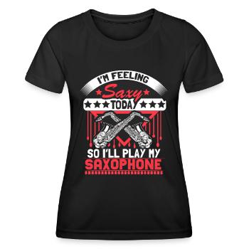 Saxophone Brass Band Band Cadeau - T-shirt sport Femme - noir - Devant - AI Model Female 172 light (172cm)