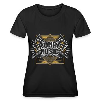 Trompette Instrument Brass Band - T-shirt sport Femme - noir - Devant - AI Model Female 172 light (172cm)