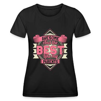 Tochter Eltern - Frauen Funktions-T-Shirt - Schwarz - Vorne - AI Model Female 172 light (172cm)