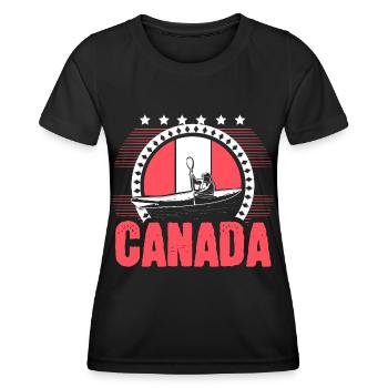 Kanada Ahornblatt Land - Frauen Funktions-T-Shirt - Schwarz - Vorne - AI Model Female 172 light (172cm)