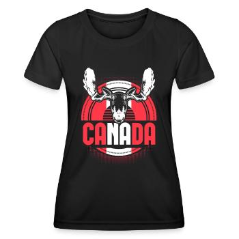 Kanada Ahorn Herkunft Geschenk - Frauen Funktions-T-Shirt - Schwarz - Vorne - AI Model Female 172 light (172cm)