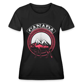 Kanada Schnee Staat Geschenkidee - Frauen Funktions-T-Shirt - Schwarz - Vorne - AI Model Female 172 light (172cm)