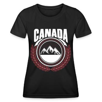 Kanada Ahorn Geburtsland Geschenkidee - Frauen Funktions-T-Shirt - Schwarz - Vorne - AI Model Female 172 light (172cm)