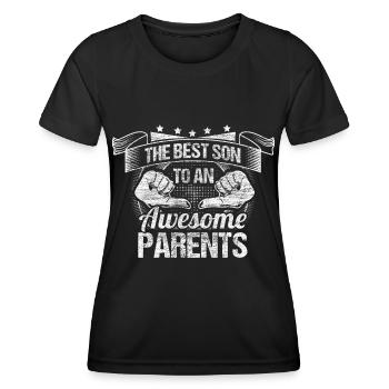 Meilleurs fils fils - T-shirt sport Femme - noir - Devant - AI Model Female 172 light (172cm)