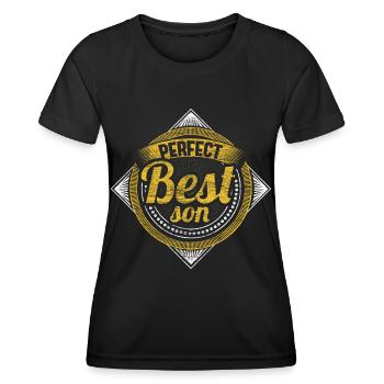 Sohn Eltern - Frauen Funktions-T-Shirt - Schwarz - Vorne - AI Model Female 172 light (172cm)