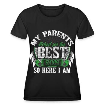 Meilleurs fils fils - T-shirt sport Femme - noir - Devant - AI Model Female 172 light (172cm)