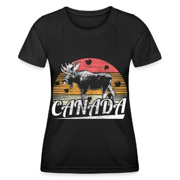 Kanada Schnee Nation Geschenk - Frauen Funktions-T-Shirt - Schwarz - Vorne - AI Model Female 172 light (172cm)