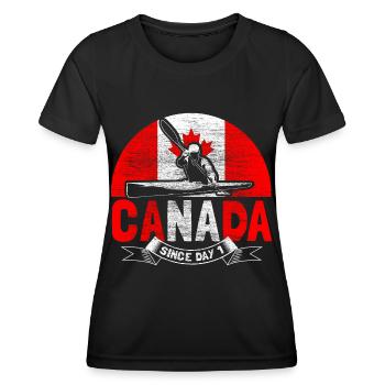 Kanada Elch Stolz Geschenk - Frauen Funktions-T-Shirt - Schwarz - Vorne - AI Model Female 172 light (172cm)